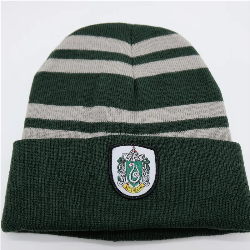 Slytherin Ravenclaw шарф шапка шарф галстук Гриффиндор Слизерин Косплей Hufflepuff Гермиона Грейнджер костюмы зимний шейный платок для мужчин и женщин - Цвет: Slytherin