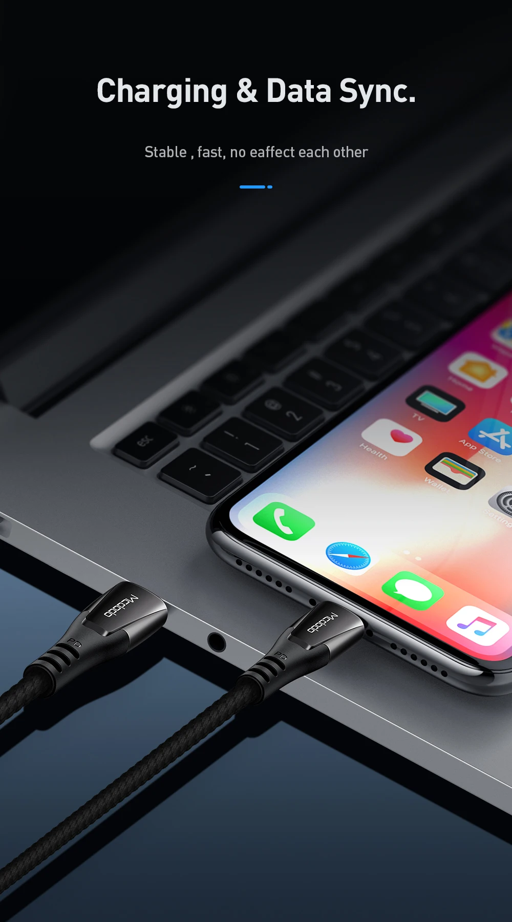 Mcdodo USB-C PD 18W кабель для быстрой зарядки type C для зарядного устройства lightning USB C для iPhone XR XS Max 8 Plus iPad Pro Кабель