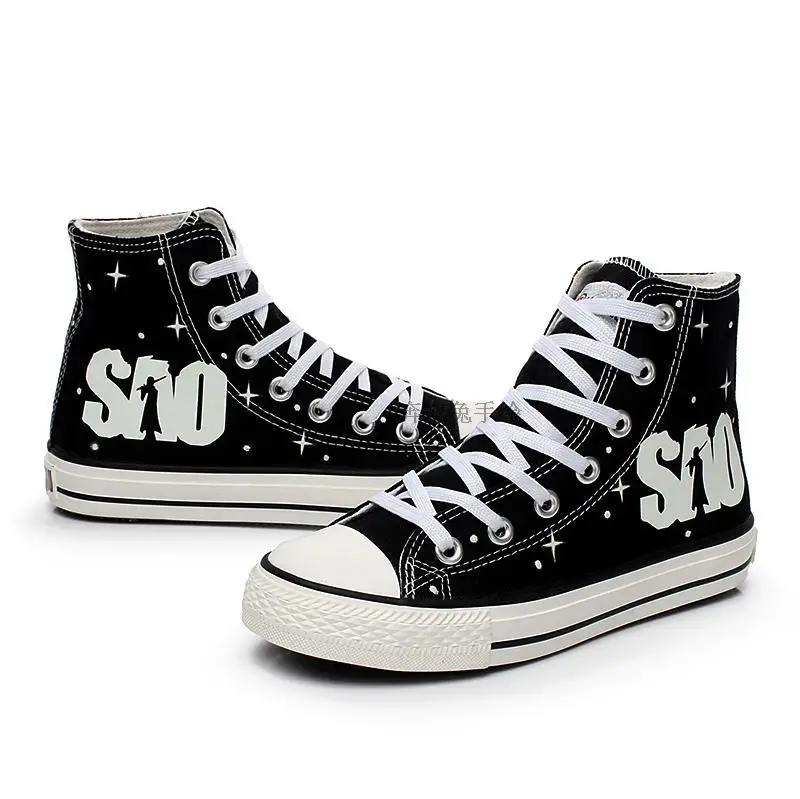 

Anime SAO Sword Art Online Canvas Shoes Adult Women Men High Top Lace Up Classic Luminous Sneakers Shoes