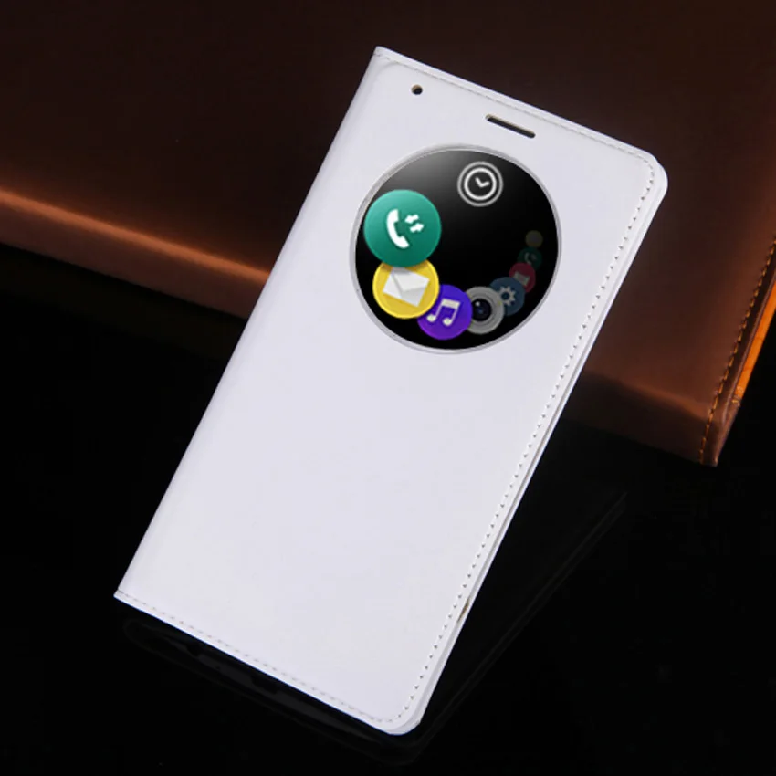White Кожаный чехол с откидной крышкой чехол для телефона для LG G4 LGG4 G 4 H818 H815 H812 H811 H810 VS986 LS991 F500 Смарт Circel чехол с окошком для экрана задний Чехол - Цвет: White