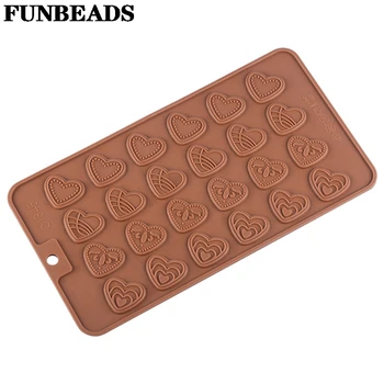

24 Heart Shape 3 Pattern Silicone Chocolate Mold Cake Mold Silicone Molds For Fondant Baking Dish Forms CM123
