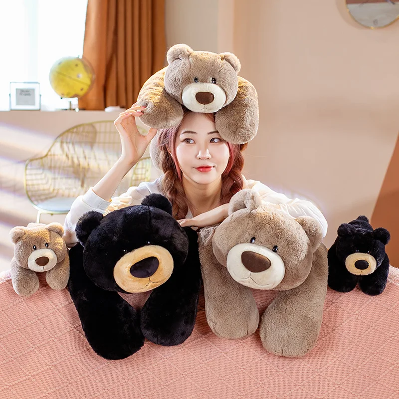 

1pc 30/50/70cm Kawaii Lying Teddy Bear Plush Toys Lovely Bear Pillow Soft Stuffed Animal Dolls Baby Kids Appease Accompany Gift