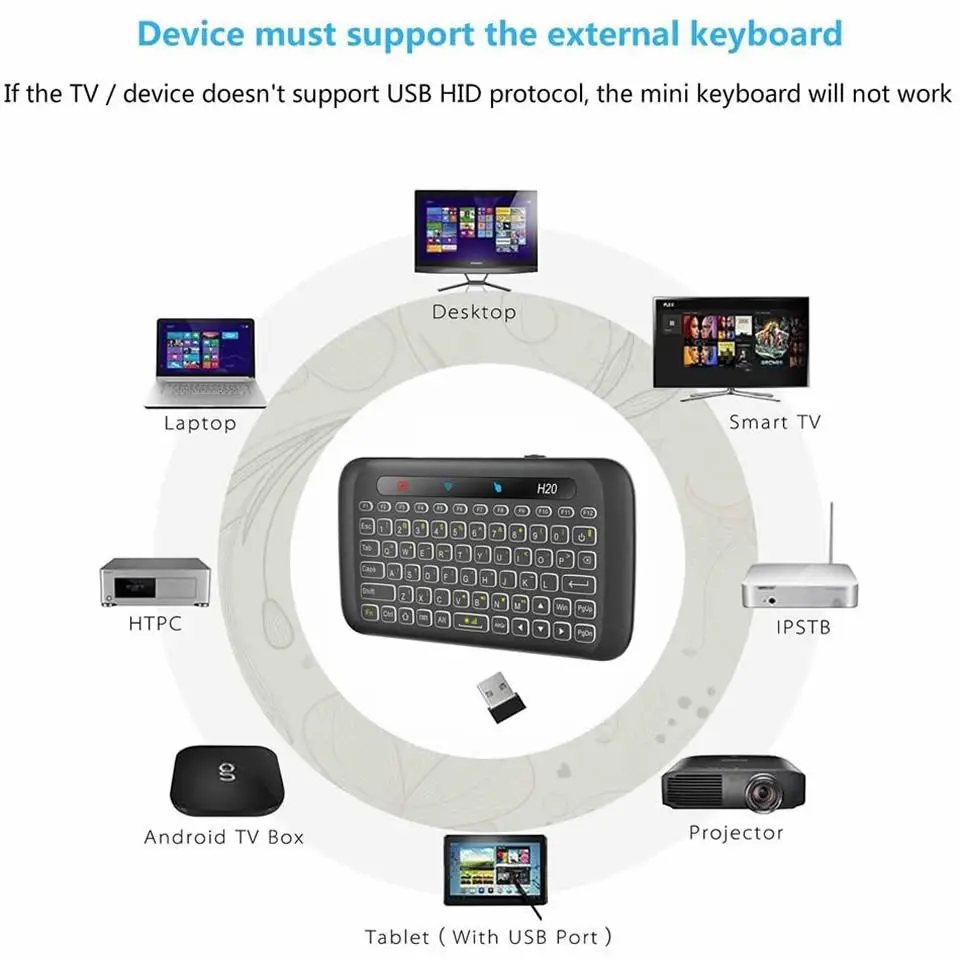 H20 미니 무선 키보드 백라이트 터치 패드 에어 마우스 IR Andorid Box 스마트 TV Windows PK H18 Plus 용 원격 제어 기울기