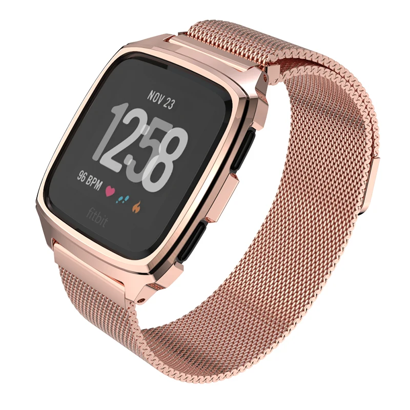 Металлический ремешок для Fitbit Versa ремешок из нержавеющей стали Milanese Loop браслет для fit bit versa браслеты