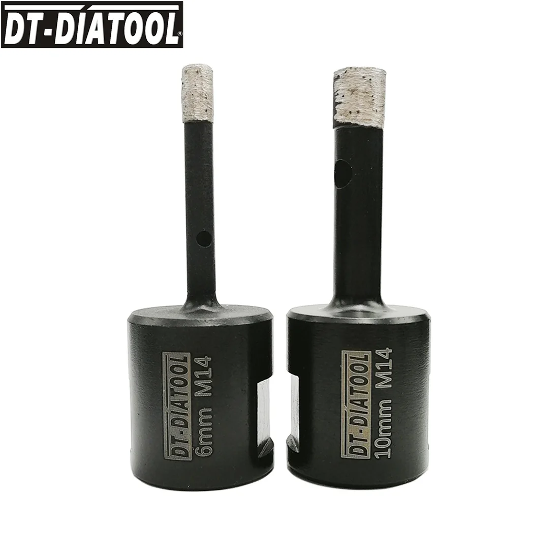 DT-DIATOOL 2pcs/Set 6+10mm M14 Diamond Wet Welded Solid Segments Drilling Core Bits Drill Bits Hole Saw For Granite Stone Marble