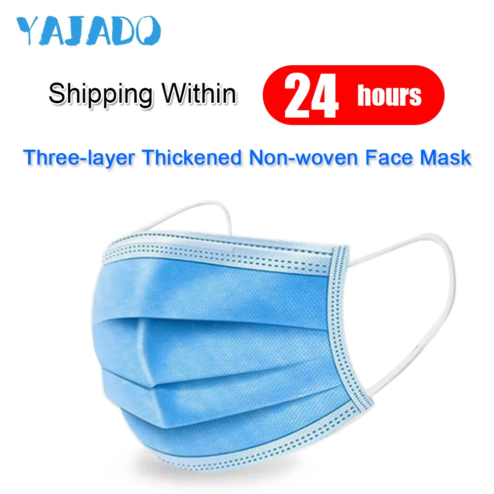 

50pcs/Lot Disposable Dust Face Mask Home Security 3 Layers Mouth Mask Non Woven Earloop Mask For Adult 24 Hours Shipping