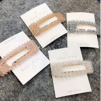 

1Pc Bling Rectangle Crystal Hairpins Headwear Women Girls Rhinestone Hair Clips Pins Barrette Styling Tools Accessories