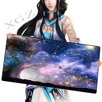 

XGZ Beautiful Star Game Player Large Black Lock Edge Mouse Pad Custom Made Rubber Table Mat with CSGO DATA LOL XXL