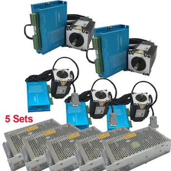 

5Pcs Nema23 57MM 3Nm 430Oz-in DSP Closed Loop Stepper Motor Driver Encoder Hybird Easy Servo Stepper Motor & 200W Power Supply
