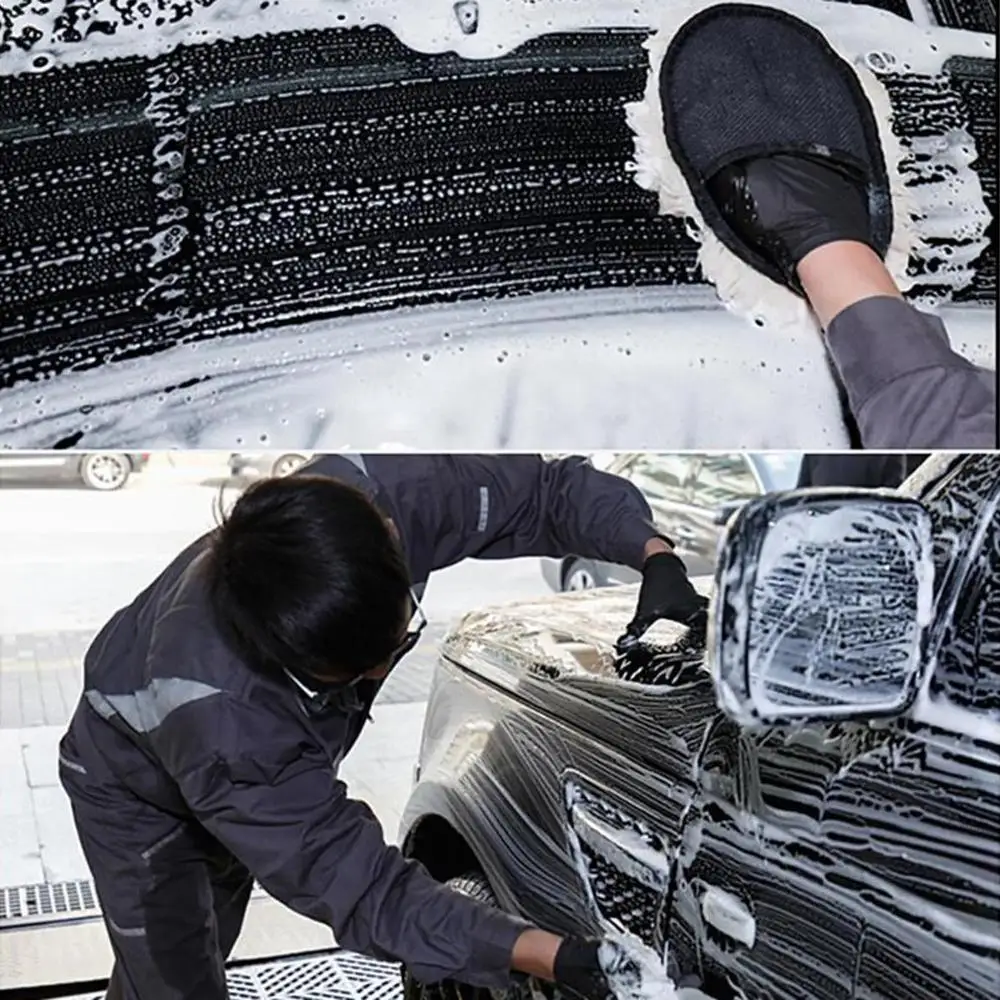 Fluffy Car Wash Gloves Car Supplies Cleaning Tools Car Waxing Car Decontamination Cleaning Cloth Gloves