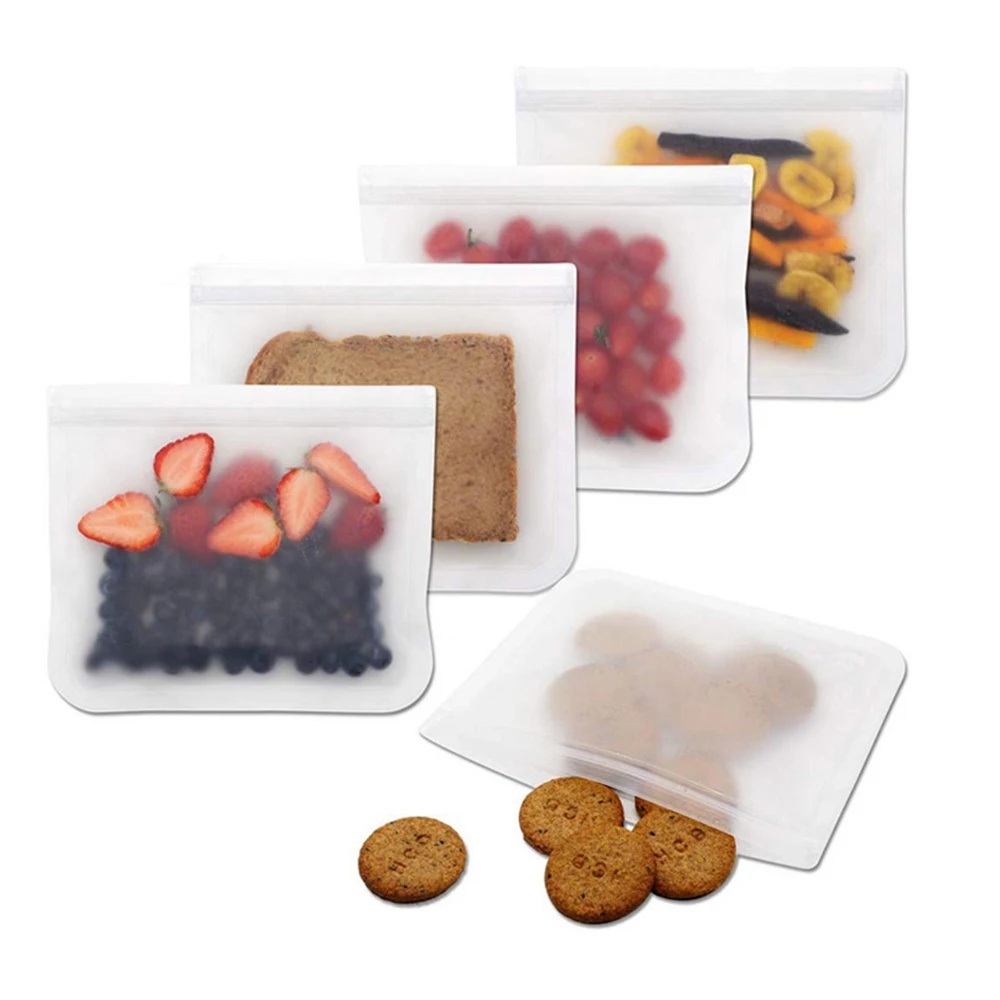 Силиконовый мешок с зажимом сумка многоразовая емкость для заморозки Ziplock герметичный антисептик водонепроницаемый топ фрукты ланч бокс кухонные сумки для хранения