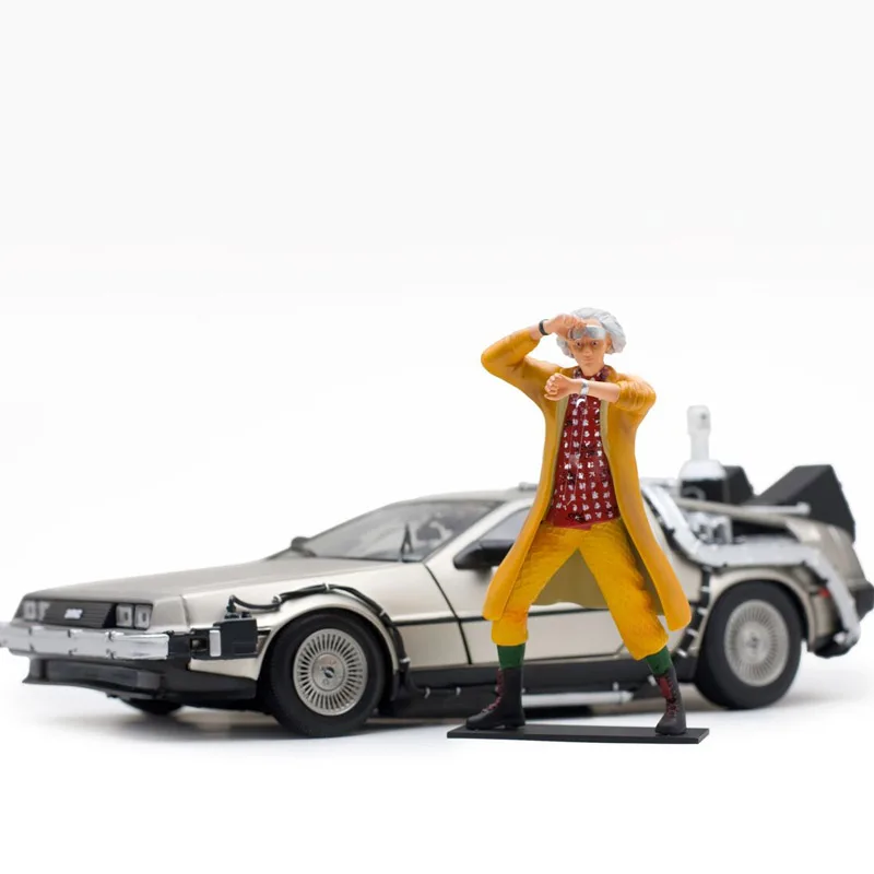 

1:18 Scale DeLorean Time Machine Flight Edition Car Model Metal Diecast Back to the future Vehicle Models Collection Display Toy