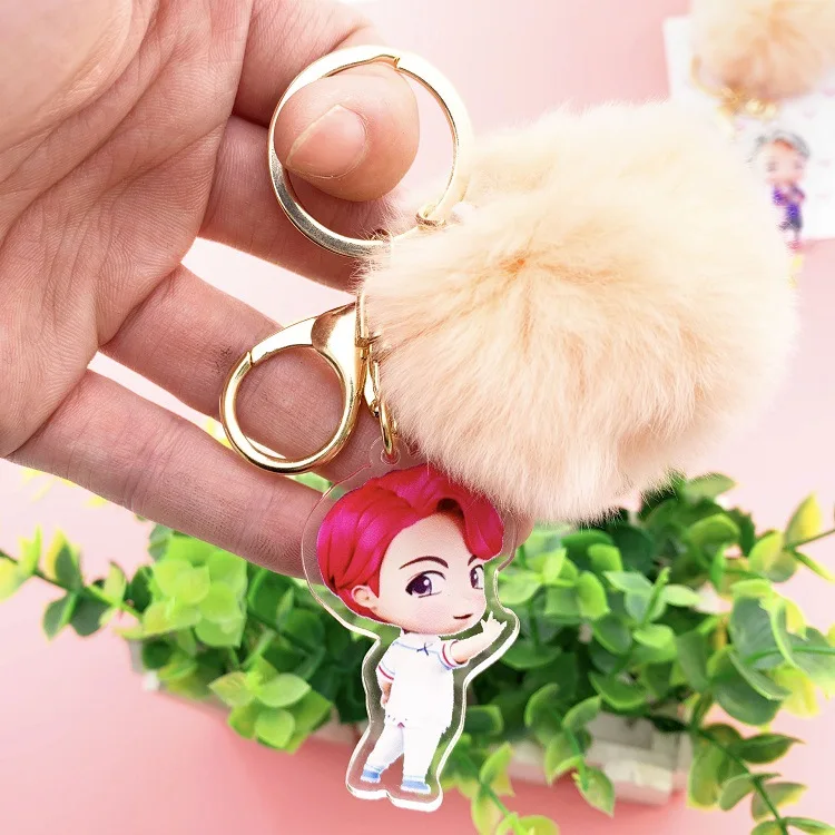 Kpop Bangtan брелок для мальчиков Kawaii плюшевая подвеска милый мультфильм Плюшевый мячик-подвеска брелок Высокое качество K-pop bangtan boys