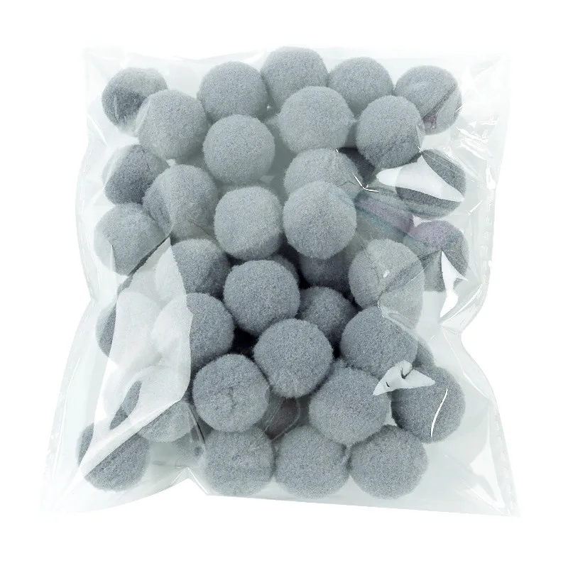 gray 15 мм 100 шт DIY мягкий пушистый помпон шары для карт шапка одежда мешочек для украшений декоративный помпон новое украшение дома - Цвет: gray