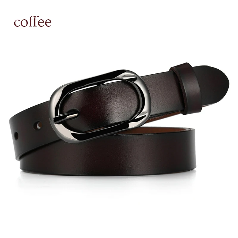 coffee belt Модный ремень из натуральной кожи для джинсов, черные, коричневые, красные ремни, женские тонкие ремни, роскошные женские ремни, повседневные - Цвет: coffee belt