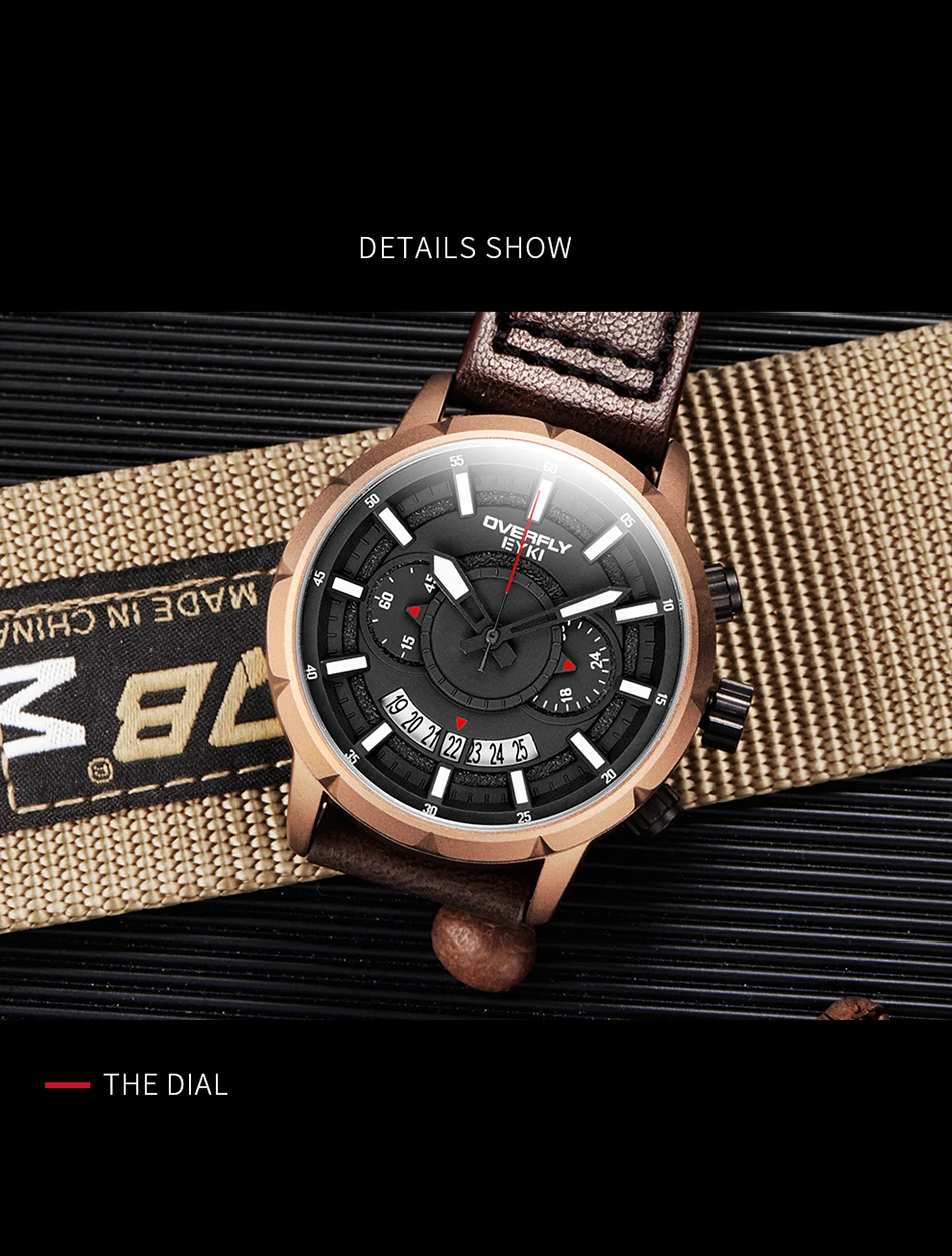 EYKI светящиеся спортивные часы с календарем мужские армейские водонепроницаемые кварцевые наручные часы креативные кожаные часы с большим циферблатом Relogio Masculino