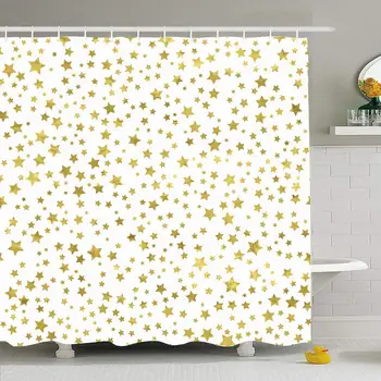 

Shower Curtain Set with Hooks 72x72 Abstract White with Modern Template Shapes Material Texture Pattern Textures Trendy Confetti