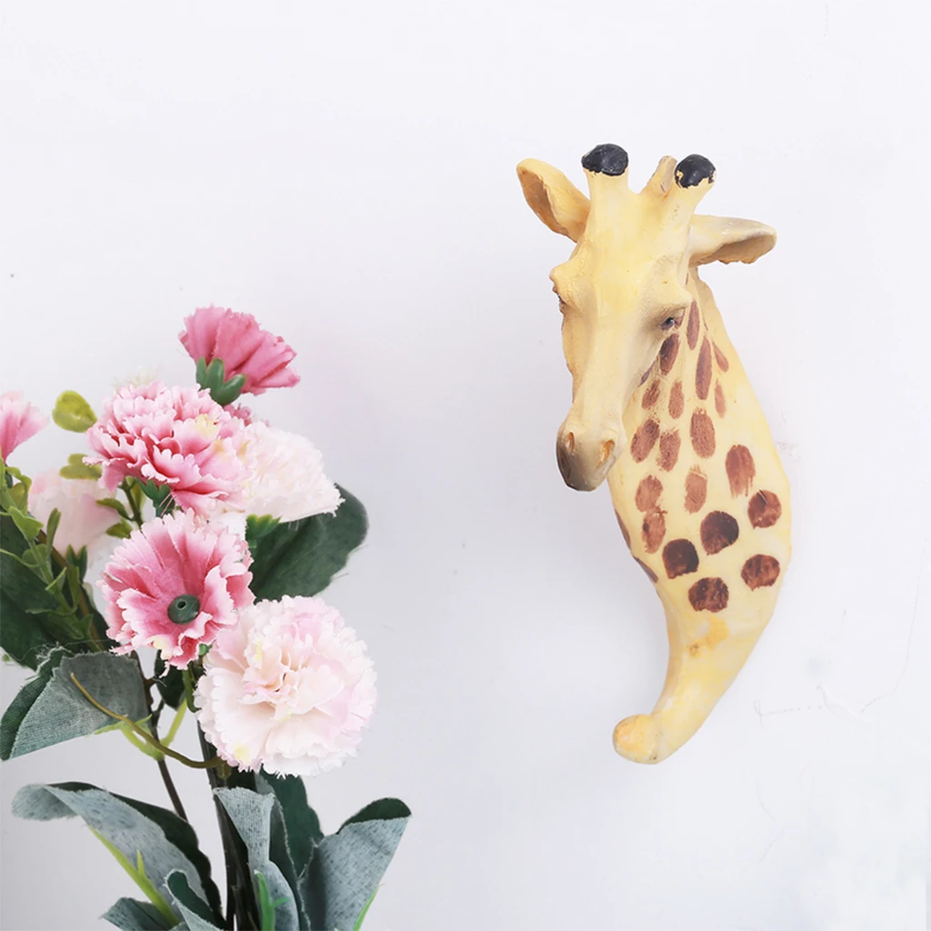 Vintage Animal Wall Hook Giraffe Zebra Elephant Head Suction Hook Window Strong Suction Hanger Hat Clothes Coat Hanging Rack