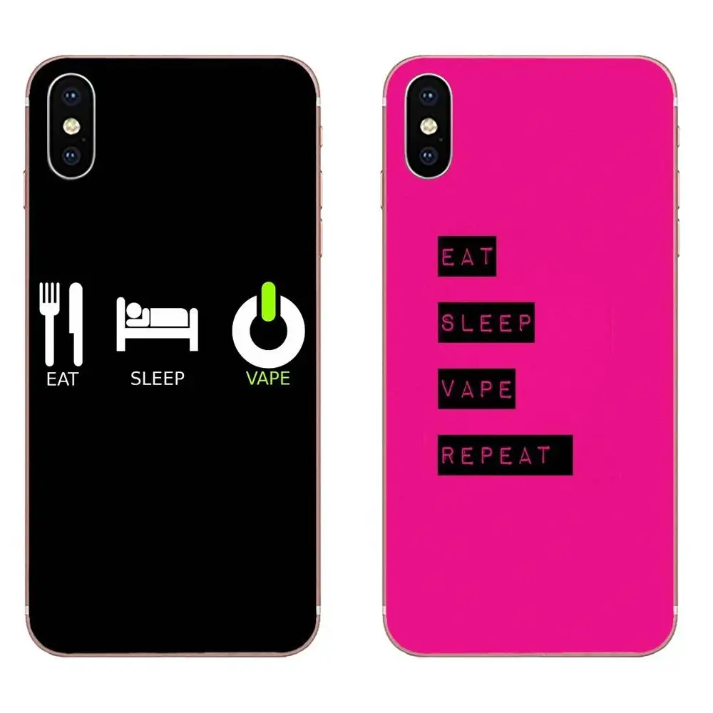 

For Apple iPhone 4 4S 5 5C 5S SE 6 6S 7 8 Plus X XS Max XR New Personalized Print Phone Case Eat Sleep Vape - Vaping Quotes