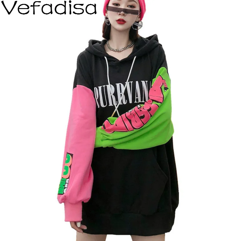 Vefadisa Black Letter Print Women Sweatshirt 2020