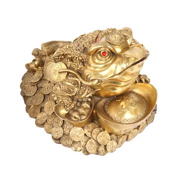

LAOJUNLU Pure Copper King Of Gold Toad ThreeLegged Golden Toad Ornaments Large Medium, No. 1 length 11cm width 9cm height 8cm