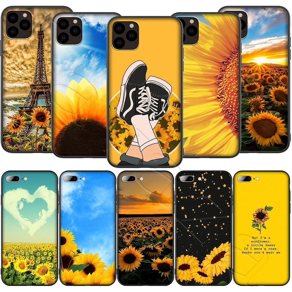 Силиконовый мягкий чехол Lavaza с желтым цветком подсолнуха для iPhone 12 Mini 11 Pro XS Max XR X 8