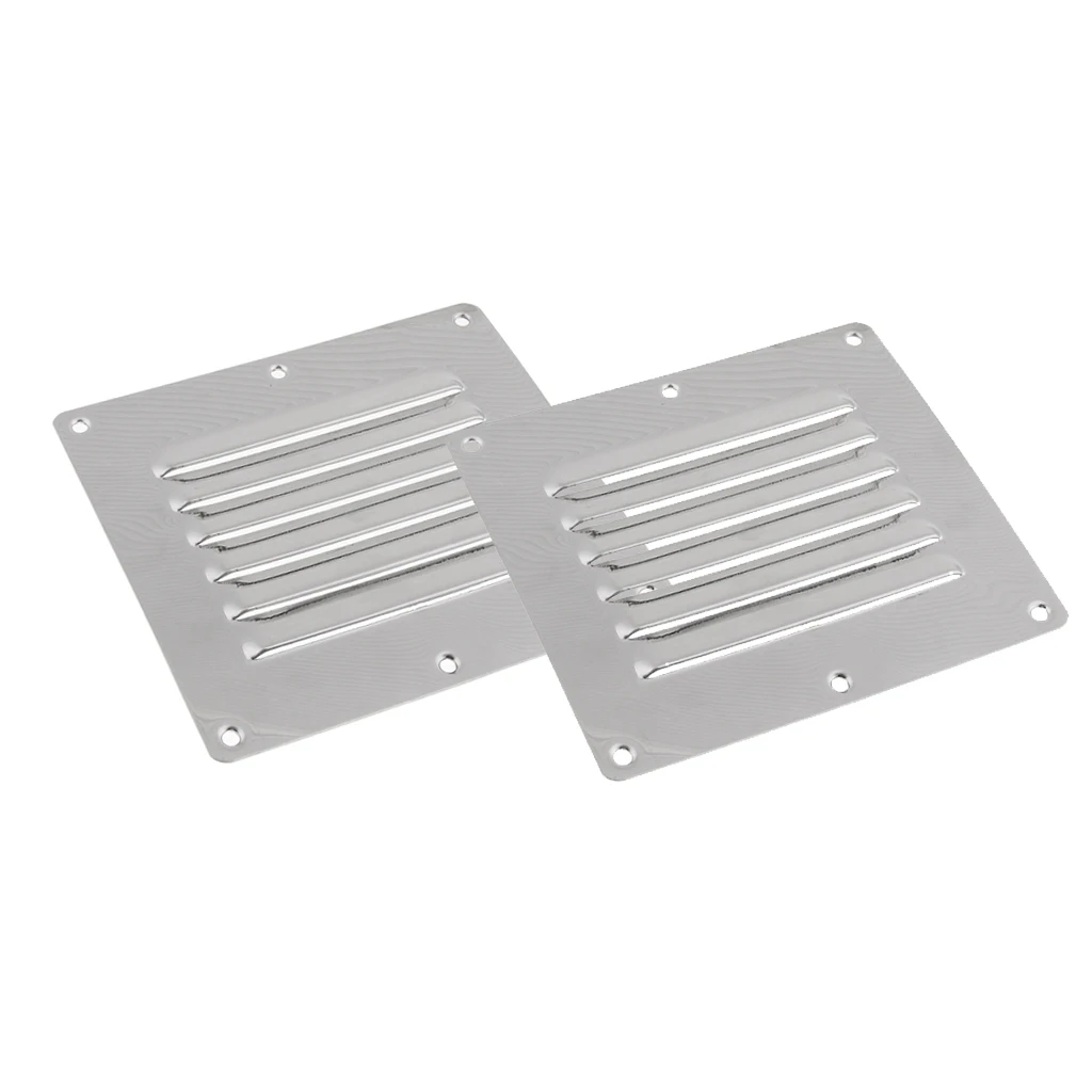 2pcs Marine Boat Stainless Steel Air Vent Louver Grill Cover Ventilation