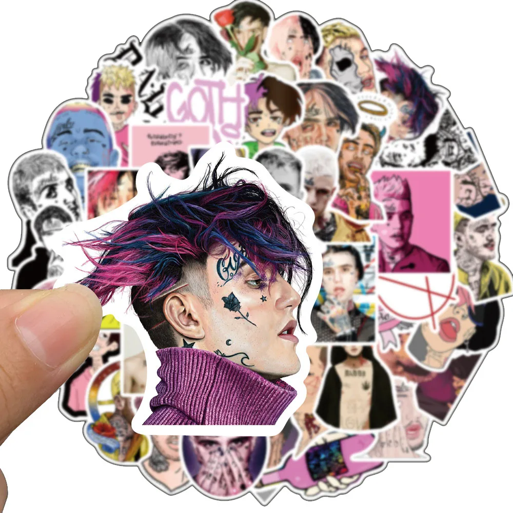 10/30/50PCS American Rapper Lil Peep Personalized Decoration Graffiti Waterproof Sticker Notebook Water Cup Skateboard Wholesale