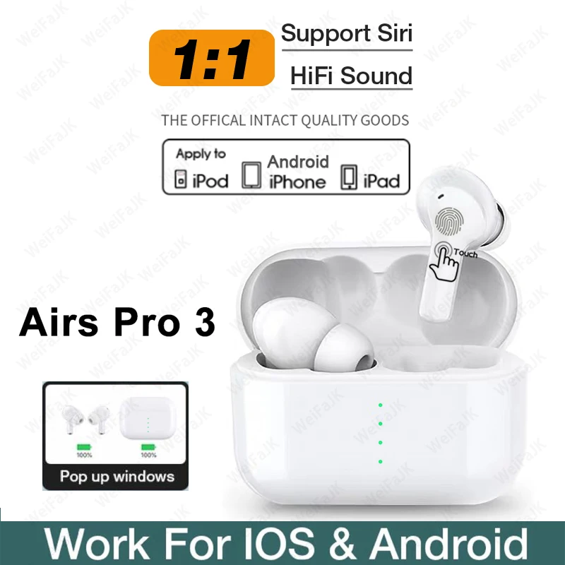 Original Air Pro 3 Copy of 1 1 TWS Wireless Headphones Bluetooth Earphone Earbuds Handsfree Headset For Apple iPhone Android