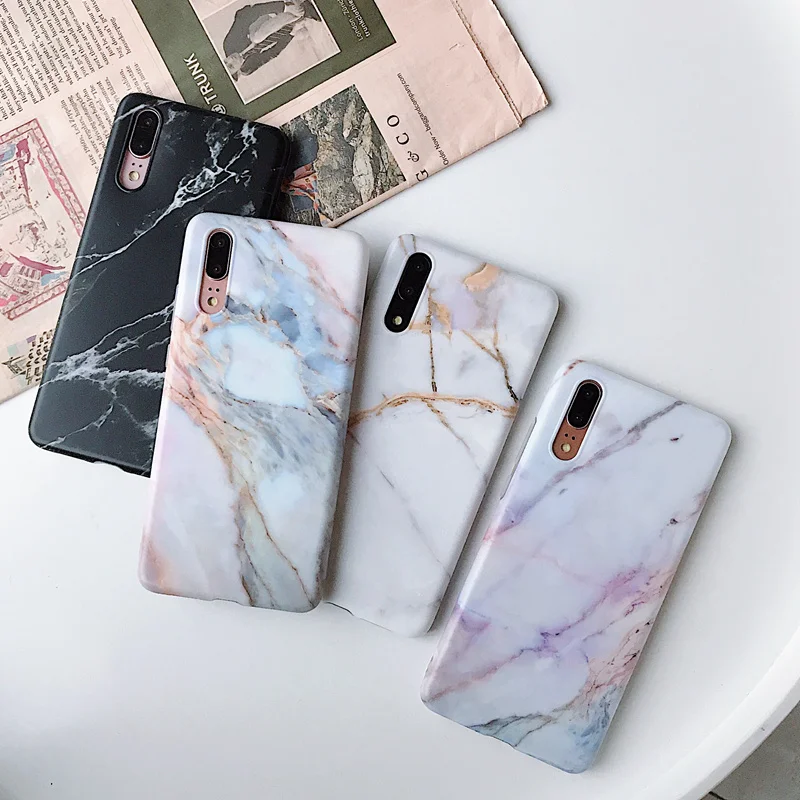 Retro Matte Granite Marble Silicone Case For Huawei P30 P20 Pro P30Pro P20Pro Nova 3 3i Mate 20 Lite P Smart Plus Back Cover |