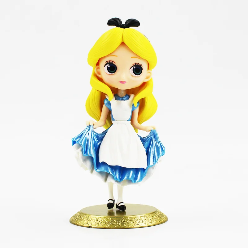 Disney Frozen Q posket детская история Мультфильм Красота принцесса фигурки украшения торта Модель Детская игрушка Рождественский подарок коллекционная Белоснежка Замороженная Эльза Анна Русалка Золушка Принцесса - Цвет: E gold