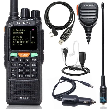 

ABBREE AR-889G GPS 10W Powerful Portable Walkie Talkie Cross Band Repeater Dual Band Long Range Ham Two Way Radio Communicator