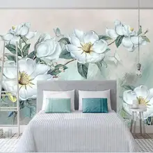 Пользовательские 3D Настенные обои Европейский минималистичный ручная роспись трехмерный цветочный фон настенная декоративная живопись