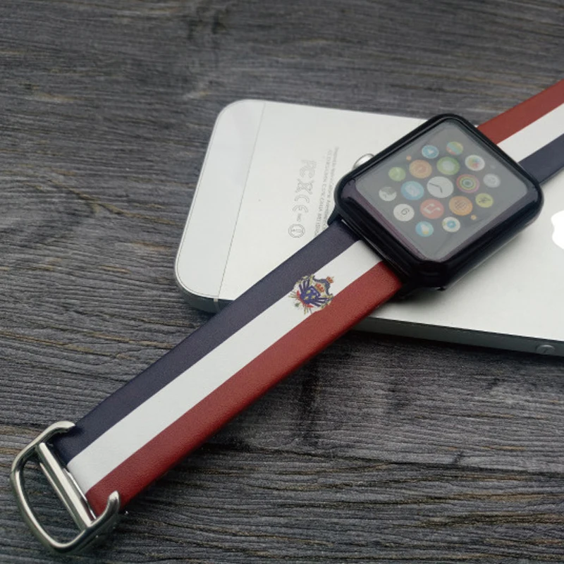 FR/Британский ремешок в полоску для apple watch band 44 мм 40 мм iWatch band 42 мм 38 мм ремешок из натуральной кожи браслет apple watch 3 2 1