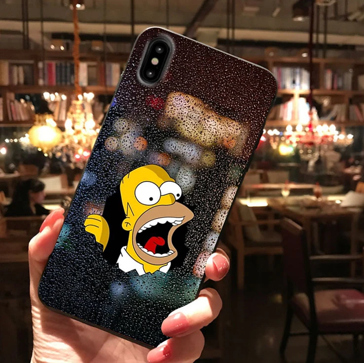 Homer J. Simpson Черный силиконовый чехол для телефона iPhone X XR XS Max 11 11Pro Max 6s 7 8 Plus Барт Симпсон Забавный мультяшный чехол