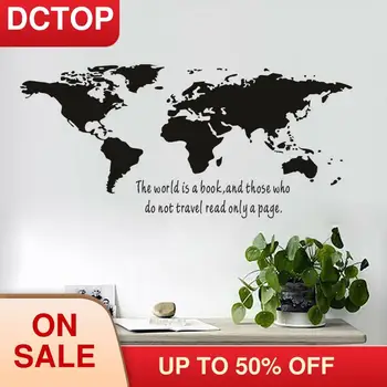 

Big Size Vinyl Stickers The World Is a Book Map Wall Art Decals Living Room Bedroom Modern Home Decor DCTOP