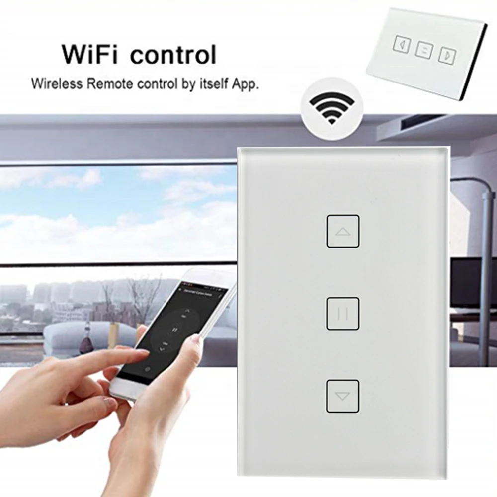 Умный выключатель для занавесок с Wi Fi дистанционное управление работает