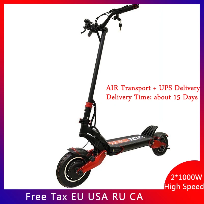 

2019 Zero 10X e-scooter 10inch Double motor High Speed electric scooter 52V 2000W off-raod e-scooter 65km/h giving gift bag