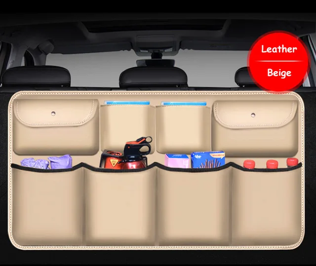 Hochwertiger Leder-Kofferraum-Organizer Rücksitz-Aufbewahrung tasche  Mehrzweck-Kofferraum-Organizer Autozubehör - AliExpress
