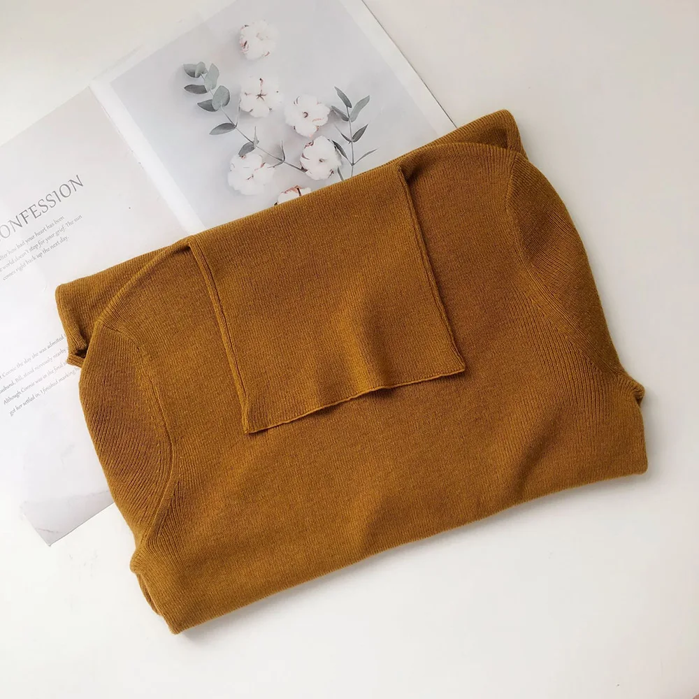 Caramel as pic Топ из шерсти и вискозы, вязаный пуловер-женский белый/розовый/красный/желтый/серый/зеленый/черный/синий/карамельный цвет/бежевый/свитер с верблюдом - Цвет: Caramel as pic