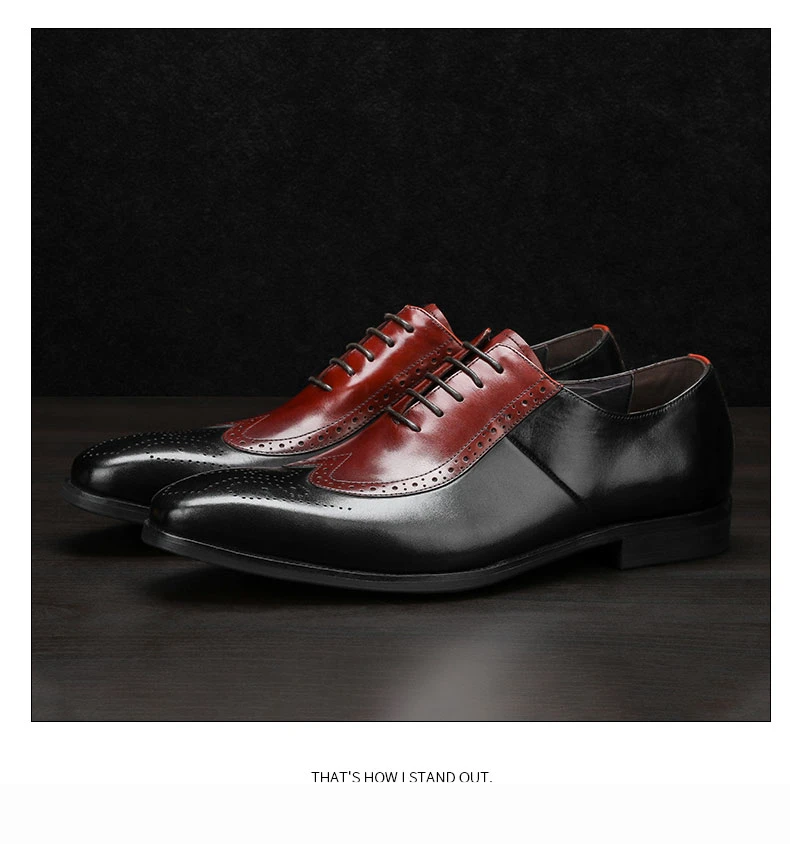 Для мужчин кожаные туфли деловая одежда, костюм; Для мужчин брендовая из материала под бычью кожу натуральная кожа шнурков черного цвета Свадебная мужская обувь «Phenkang»