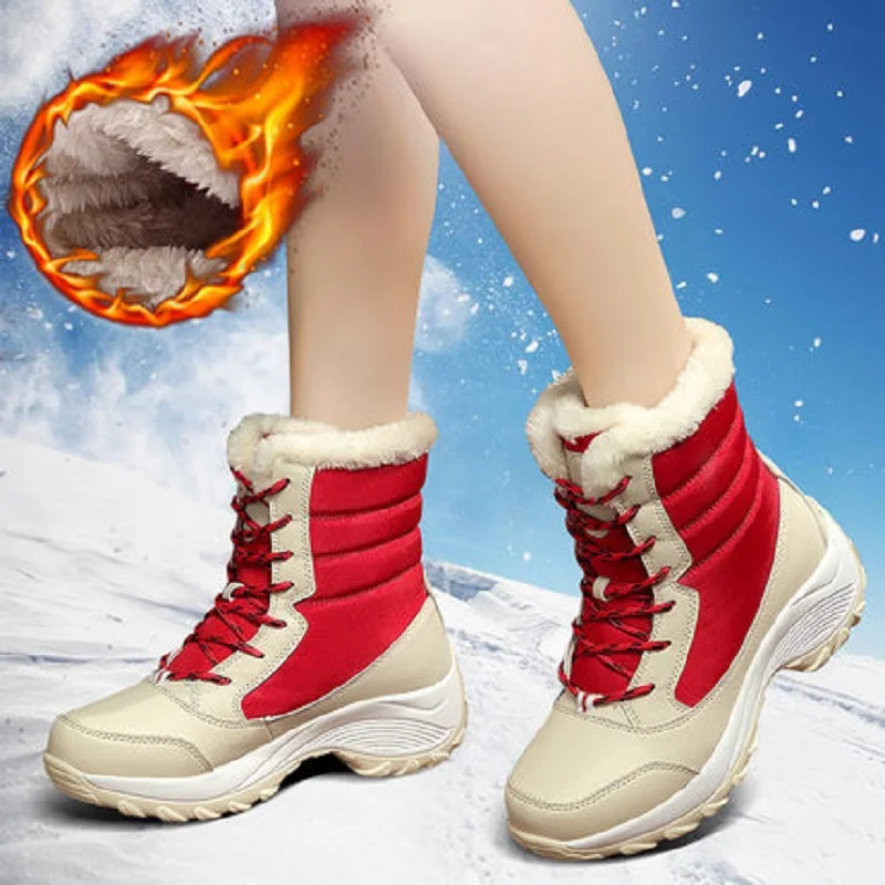Winter shoes female snow boots platform boots comfortable warm white booties