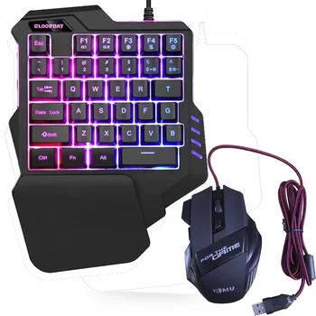 

G30 Mini One-hand Keyboard Chicken Eating Game Multi-colored Lights Backlight General Computer 2.4G Wireless Keyboard And Mouse
