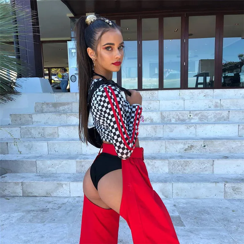 Новые женские штаны с вырезами и пряжкой на талии Свободные повседневные