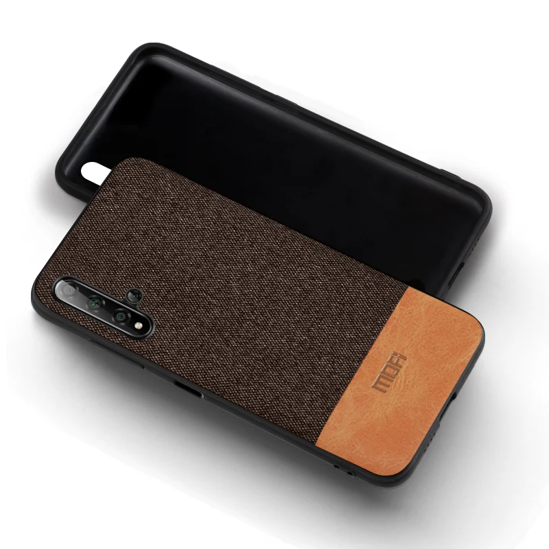 coffee with brown Для huawei nova 5t чехол противоударный MOFi nova 5t Задняя ткань Жесткие защитные колпаки nova 5t противоударный чехол - Цвет: coffee with brown
