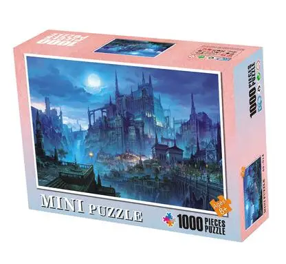 As shown Мини-головоломка 1000 шт. пейзаж живопись Пазлы для взрослых мир famouse живопись Пазлы детские игры игрушки - Color: As shown