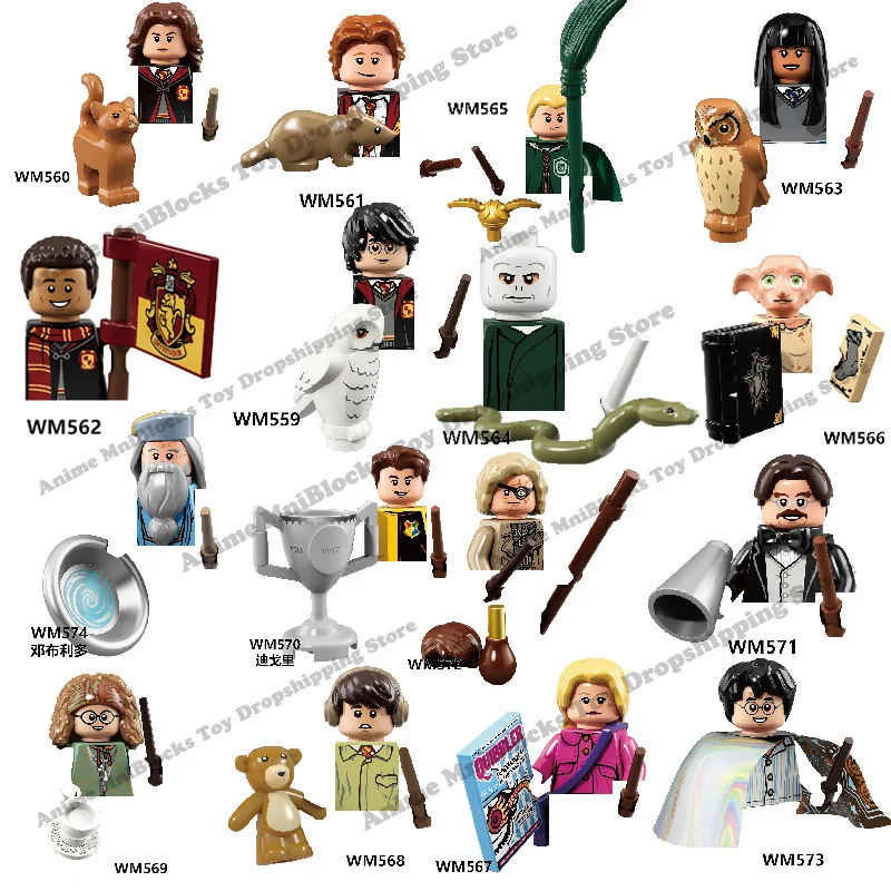 WM6040 WM6041 WM6059 Movies plastic Harried mini bricks action figure building blocks Assembly Toys for children birthday gifts