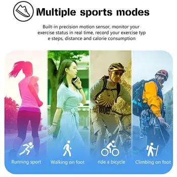 

Smart Watch Heart Rate Monitor Blood Pressure Fitness Waterproof Function Smartwatch Tracker Camera For IPhone Remote IP67 G4O9