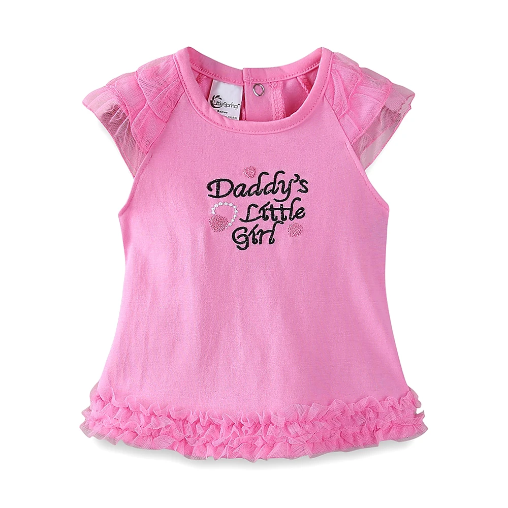 Комплект для маленьких девочек LittleSpring кружевные летние костюмы в горошек с