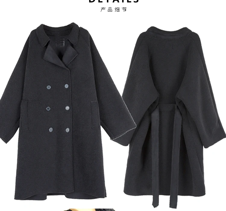 DBYcoolWinter, куртка из овечьей шерсти, женская, длинная, двубортная, свободная, толстая, овчина, пальто, плюс размер, теплая парка, Женская куртка 546847685